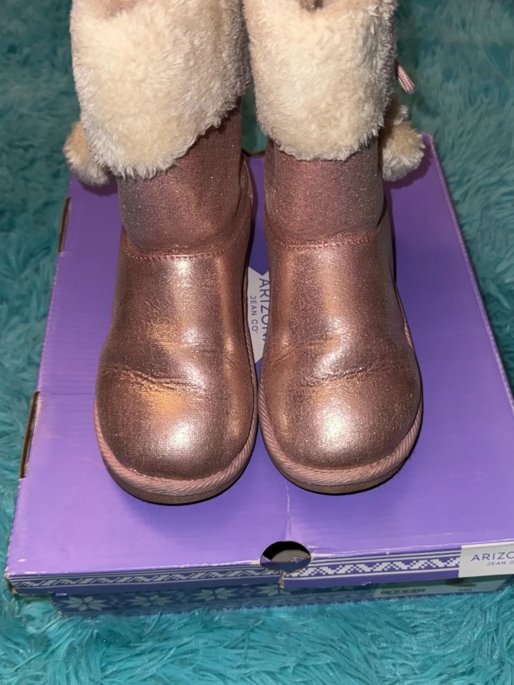 Arizona Amber Pink Metallic Girls Winter Boots